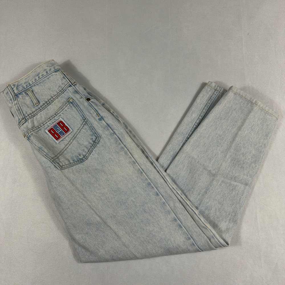 Bugle Boy Vintage Acid Wash High Waisted Mom Jeans Size 11 Light Blue Denim‎ 90s